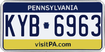 PA license plate KYB6963