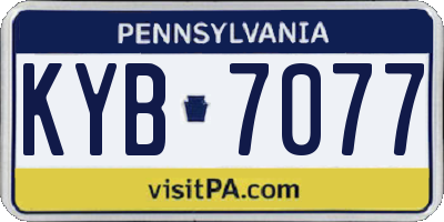 PA license plate KYB7077