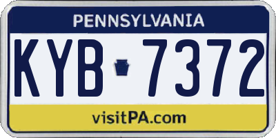 PA license plate KYB7372