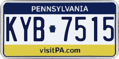 PA license plate KYB7515