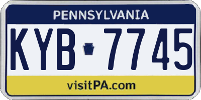 PA license plate KYB7745