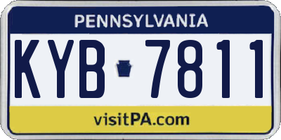 PA license plate KYB7811
