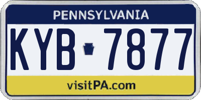 PA license plate KYB7877