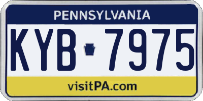 PA license plate KYB7975