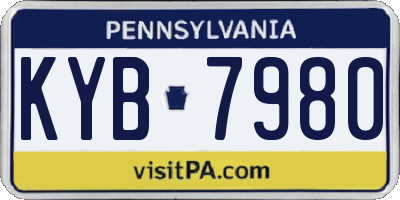 PA license plate KYB7980