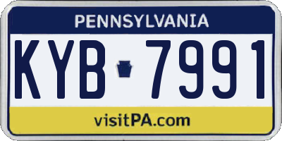 PA license plate KYB7991