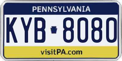 PA license plate KYB8080