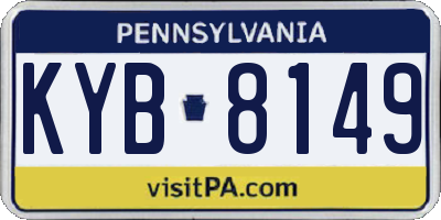 PA license plate KYB8149