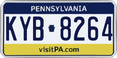 PA license plate KYB8264