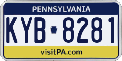 PA license plate KYB8281