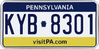 PA license plate KYB8301