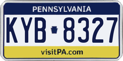 PA license plate KYB8327