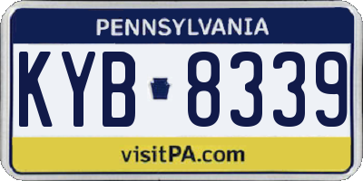 PA license plate KYB8339