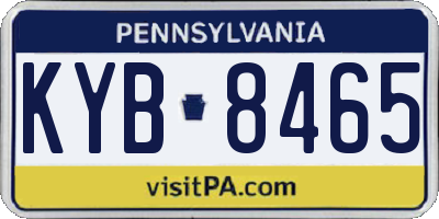 PA license plate KYB8465