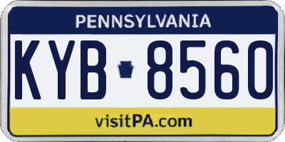PA license plate KYB8560