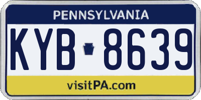 PA license plate KYB8639