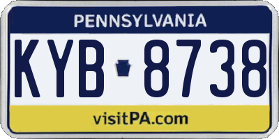PA license plate KYB8738