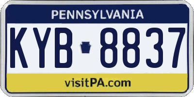 PA license plate KYB8837