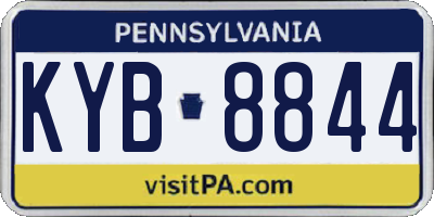 PA license plate KYB8844