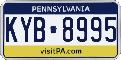 PA license plate KYB8995