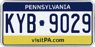 PA license plate KYB9029