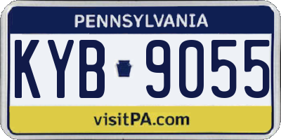 PA license plate KYB9055
