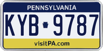 PA license plate KYB9787