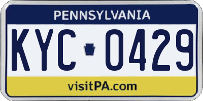 PA license plate KYC0429