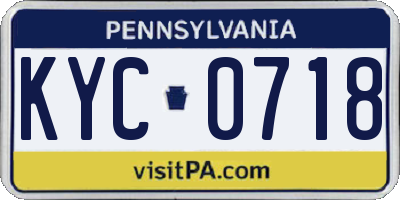 PA license plate KYC0718