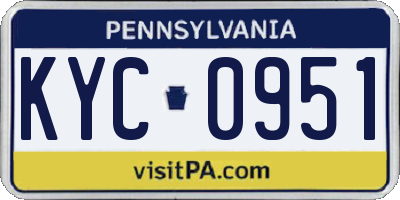 PA license plate KYC0951