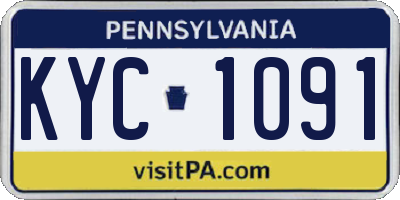 PA license plate KYC1091