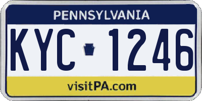PA license plate KYC1246