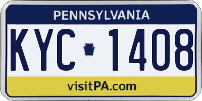 PA license plate KYC1408