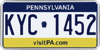 PA license plate KYC1452