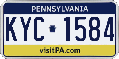 PA license plate KYC1584