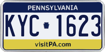 PA license plate KYC1623