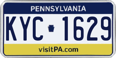 PA license plate KYC1629