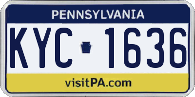 PA license plate KYC1636