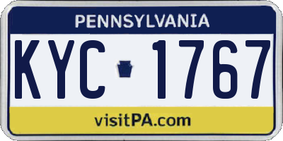 PA license plate KYC1767