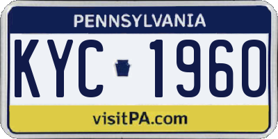 PA license plate KYC1960