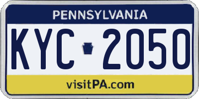 PA license plate KYC2050