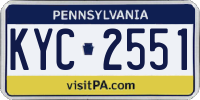 PA license plate KYC2551