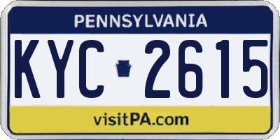 PA license plate KYC2615