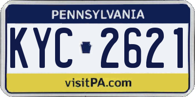PA license plate KYC2621