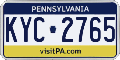PA license plate KYC2765