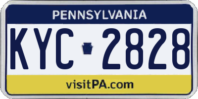 PA license plate KYC2828