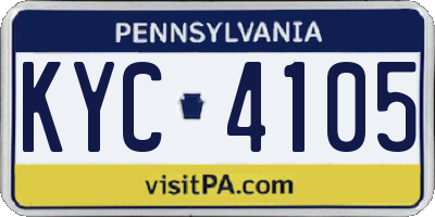 PA license plate KYC4105