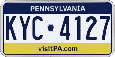 PA license plate KYC4127