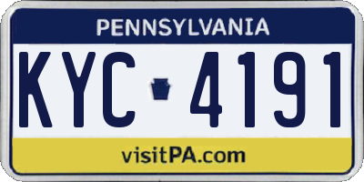 PA license plate KYC4191