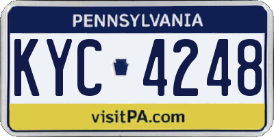 PA license plate KYC4248